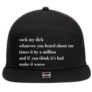 Leah Confessional Quote 7 Panel Mesh Trucker Snapback Hat