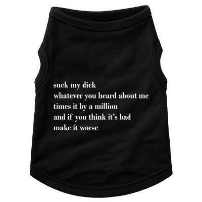 Leah Confessional Quote Doggie Tank