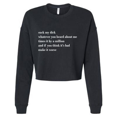 Leah Confessional Quote Cropped Pullover Crew