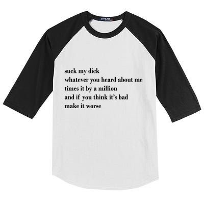 Leah Confessional Quote Kids Colorblock Raglan Jersey