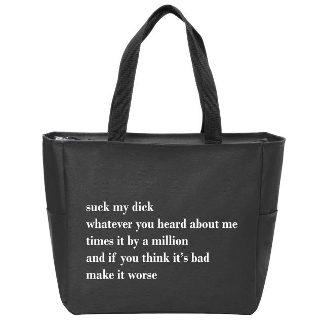 Leah Confessional Quote Zip Tote Bag