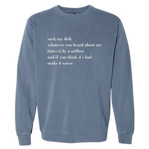 Leah Confessional Quote Garment-Dyed Sweatshirt