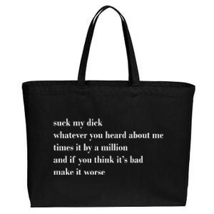 Leah Confessional Quote Cotton Canvas Jumbo Tote