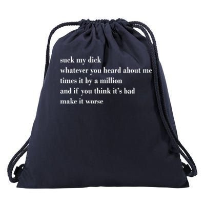 Leah Confessional Quote Drawstring Bag