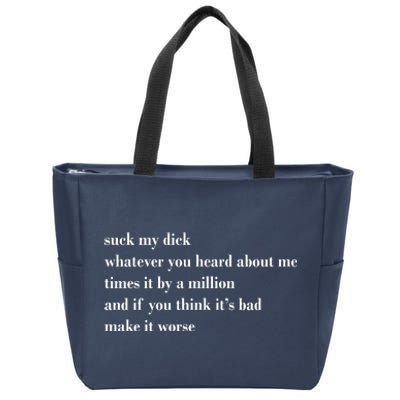 Leah Confessional Quote Zip Tote Bag