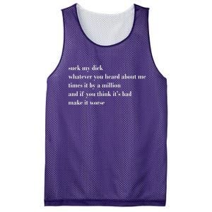 Leah Confessional Quote Mesh Reversible Basketball Jersey Tank