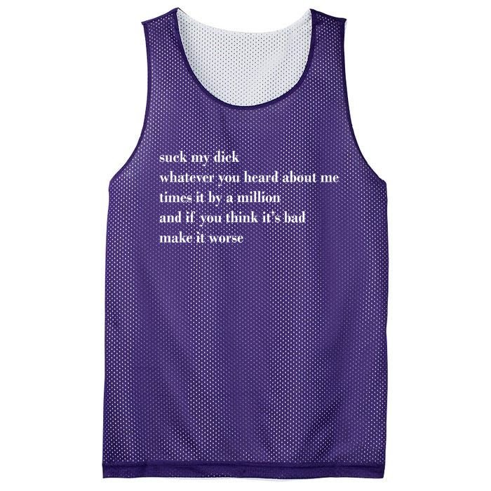 Leah Confessional Quote Mesh Reversible Basketball Jersey Tank