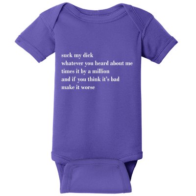 Leah Confessional Quote Baby Bodysuit
