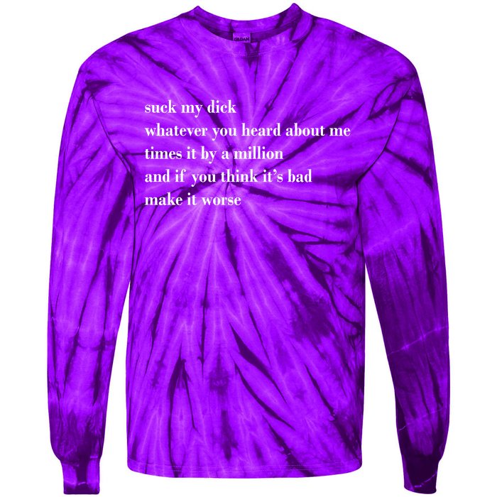 Leah Confessional Quote Tie-Dye Long Sleeve Shirt