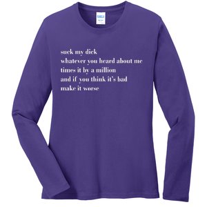 Leah Confessional Quote Ladies Long Sleeve Shirt