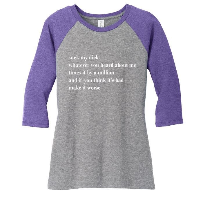 Leah Confessional Quote Women's Tri-Blend 3/4-Sleeve Raglan Shirt