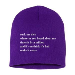 Leah Confessional Quote Short Acrylic Beanie