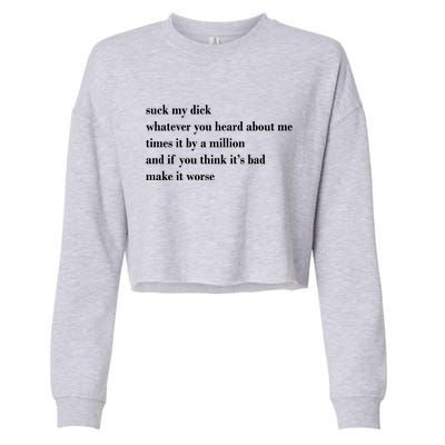 Leah Confessional Quote Cropped Pullover Crew