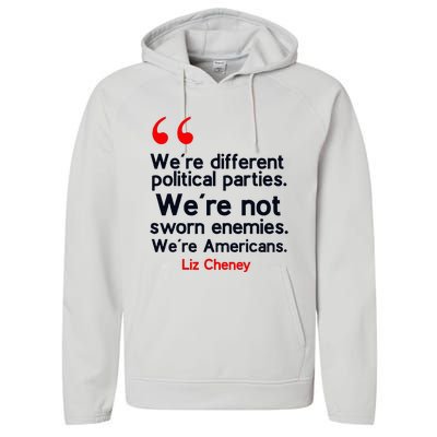 Liz Cheney Quote Performance Fleece Hoodie