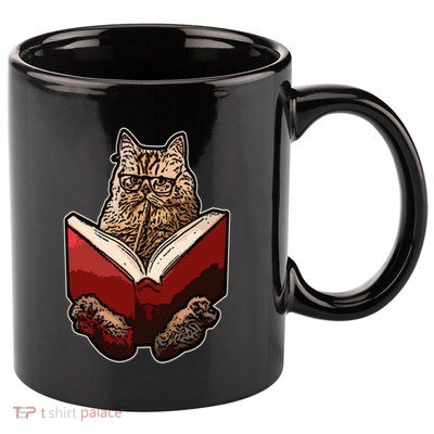 Lucky Cats Reading Books Kitty Dance Meow Funny Pet Animal Gift 11oz C Handle Ceramic Mug