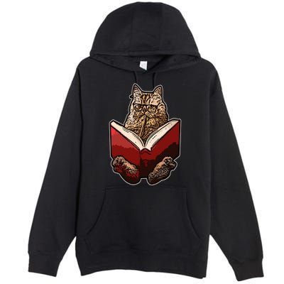Lucky Cats Reading Books Kitty Dance Meow Funny Pet Animal Gift Premium Pullover Hoodie