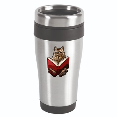 Lucky Cats Reading Books Kitty Dance Meow Funny Pet Animal Gift 16oz Travel Tumbler