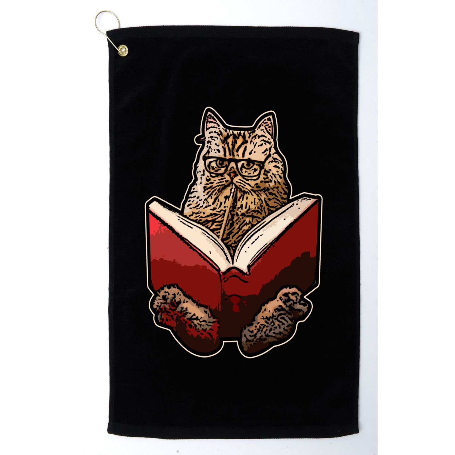 Lucky Cats Reading Books Kitty Dance Meow Funny Pet Animal Gift Golf Towel