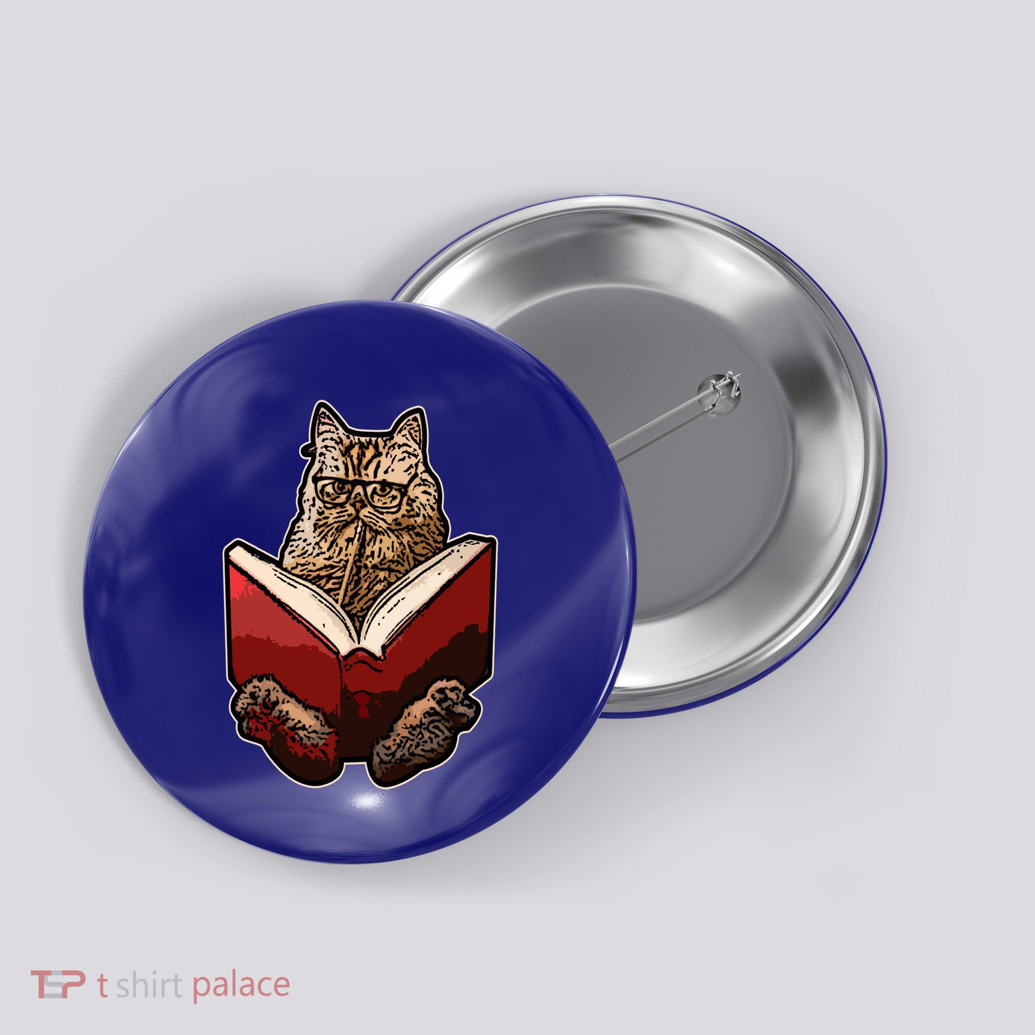 Lucky Cats Reading Books Kitty Dance Meow Funny Pet Animal Gift Button