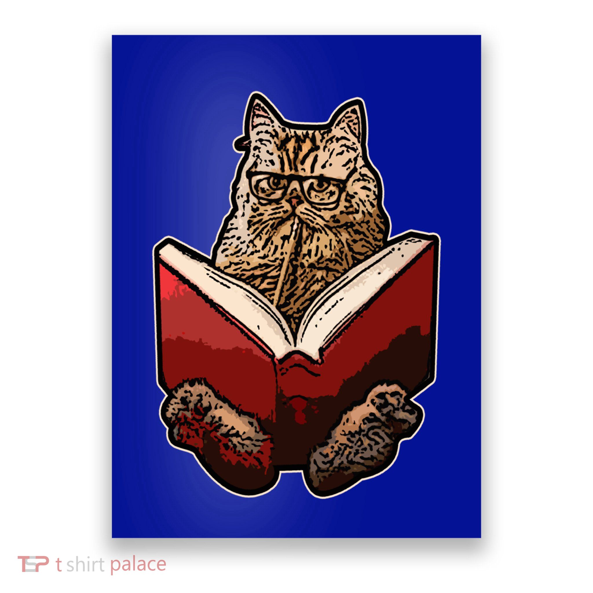 Lucky Cats Reading Books Kitty Dance Meow Funny Pet Animal Gift Poster