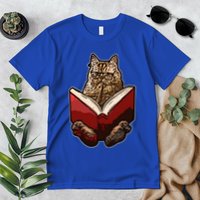 Lucky Cats Reading Books Kitty Dance Meow Funny Pet Animal Gift Premium T-Shirt