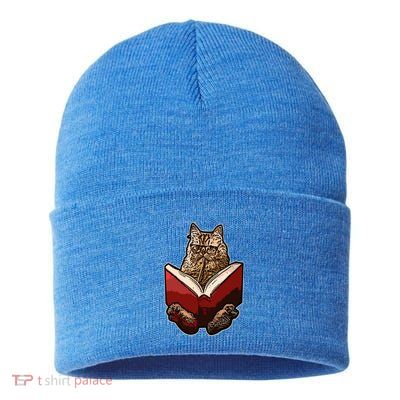 Lucky Cats Reading Books Kitty Dance Meow Funny Pet Animal Gift Sustainable Knit Beanie