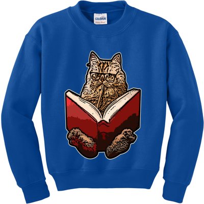 Lucky Cats Reading Books Kitty Dance Meow Funny Pet Animal Gift Kids Sweatshirt