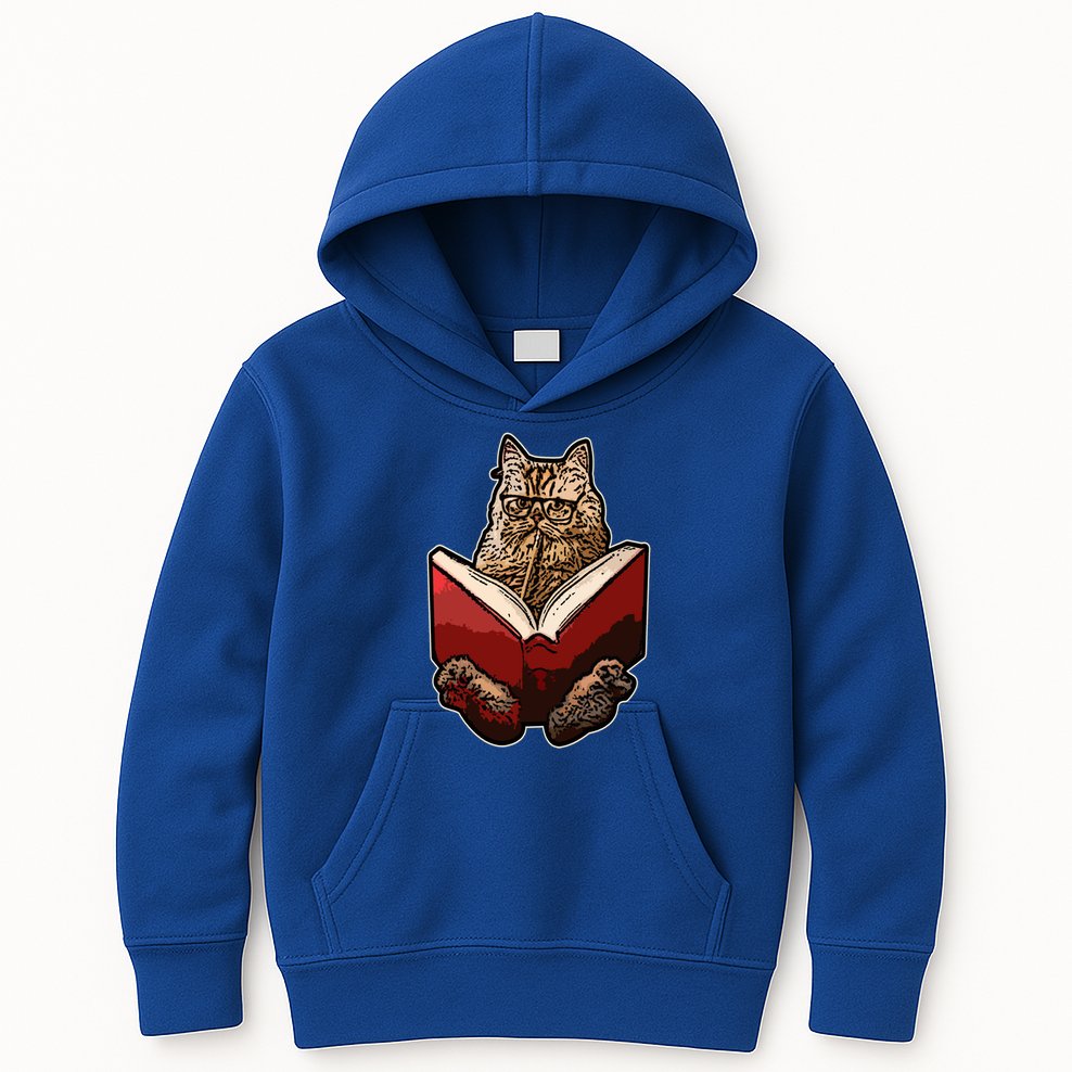 Lucky Cats Reading Books Kitty Dance Meow Funny Pet Animal Gift Kids Hoodie