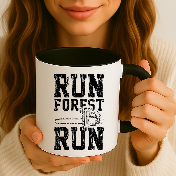 Lumberjack Chainsaw Run Forest Run Funny Mug