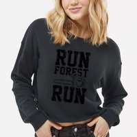Lumberjack Chainsaw Run Forest Run Funny Cropped Pullover Crew