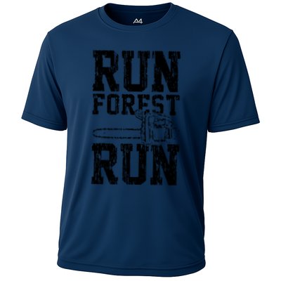 Lumberjack Chainsaw Run Forest Run Funny Performance Shirt