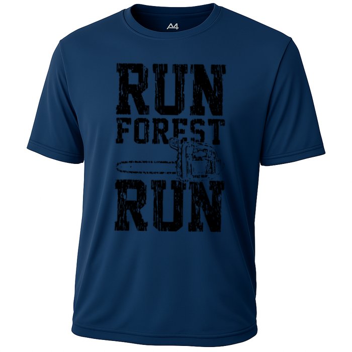 Lumberjack Chainsaw Run Forest Run Funny Performance Shirt