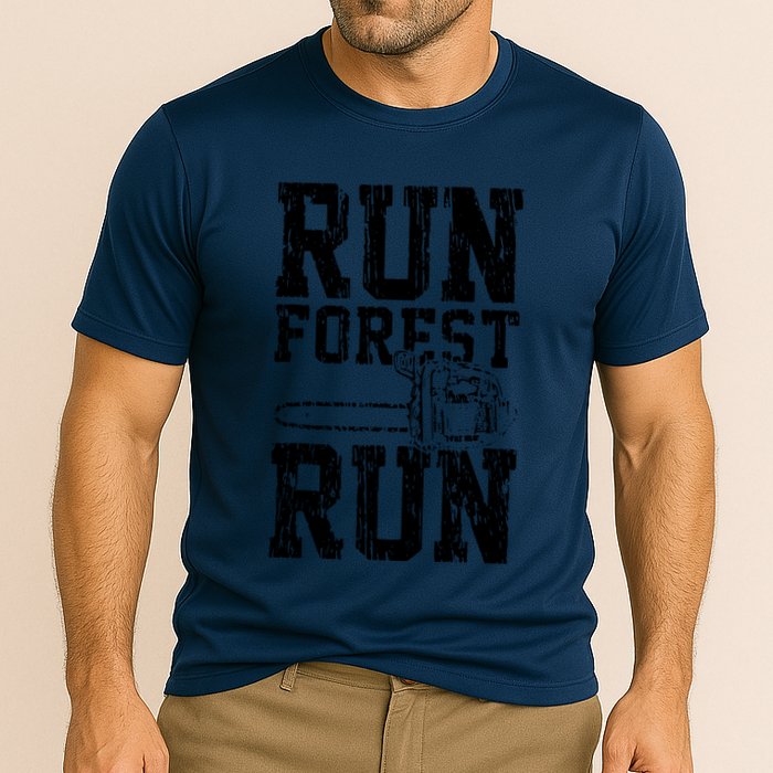 Lumberjack Chainsaw Run Forest Run Funny Performance Shirt
