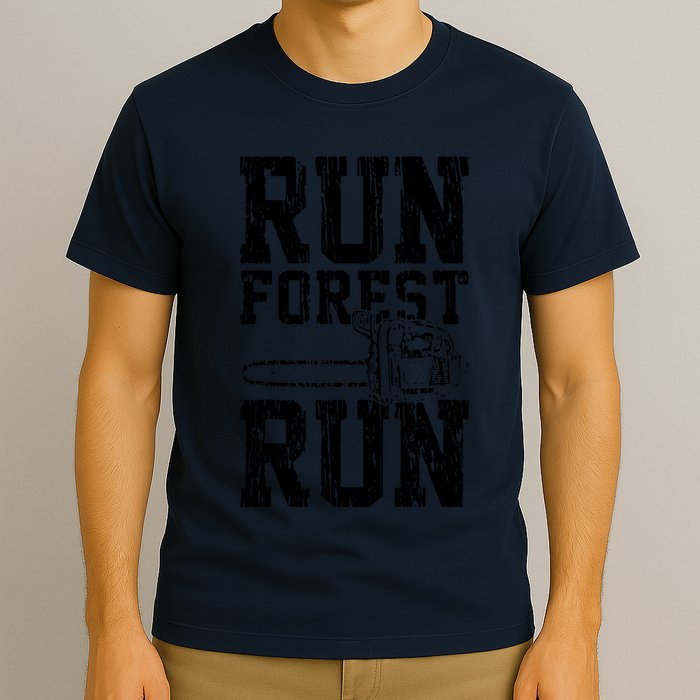 Lumberjack Chainsaw Run Forest Run Funny T-Shirt