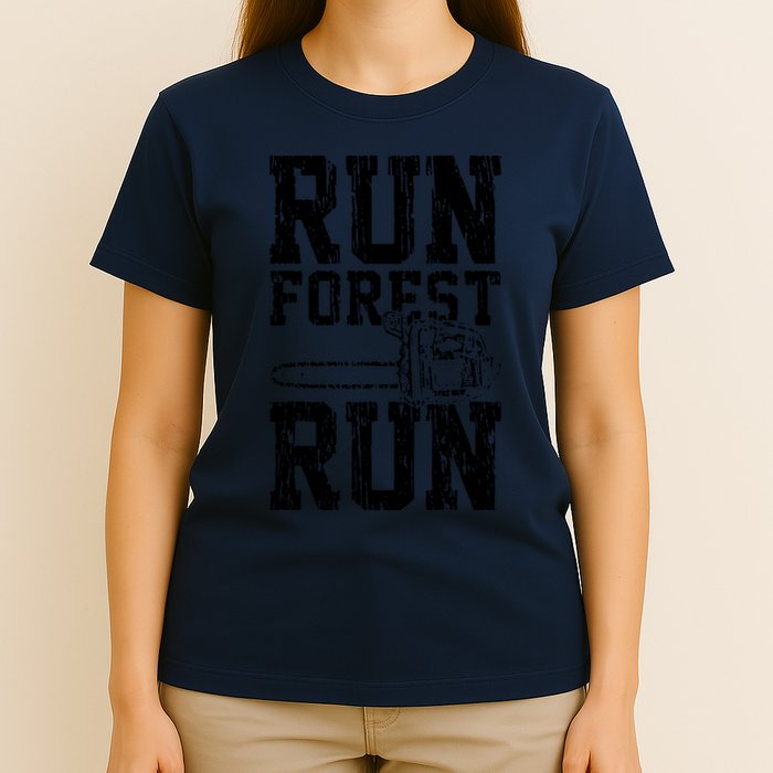 Lumberjack Chainsaw Run Forest Run Funny T-Shirt