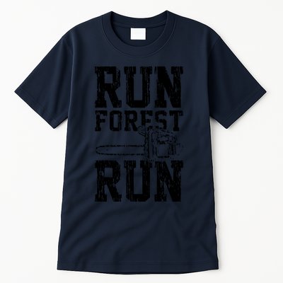 Lumberjack Chainsaw Run Forest Run Funny Tall T-Shirt