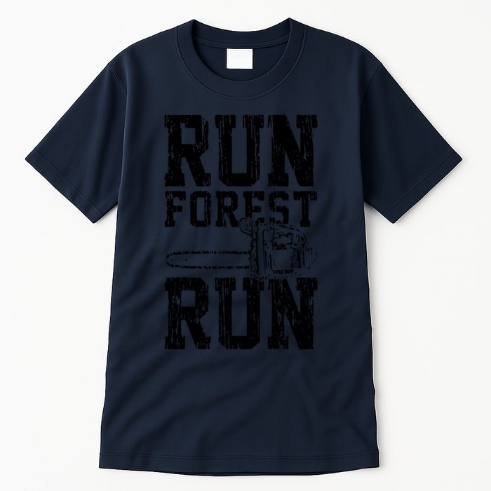 Lumberjack Chainsaw Run Forest Run Funny Tall T-Shirt
