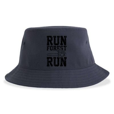 Lumberjack Chainsaw Run Forest Run Funny Sustainable Bucket Hat