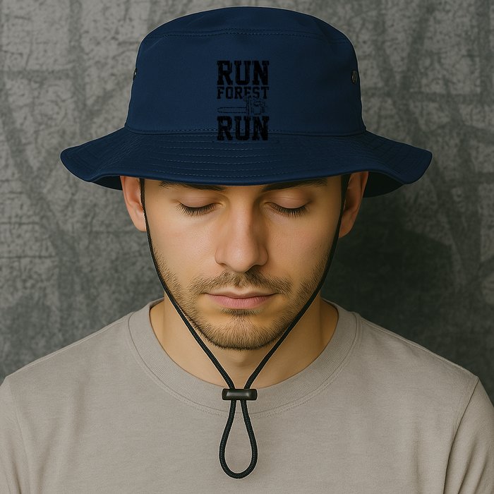 Lumberjack Chainsaw Run Forest Run Funny Bucket Hat