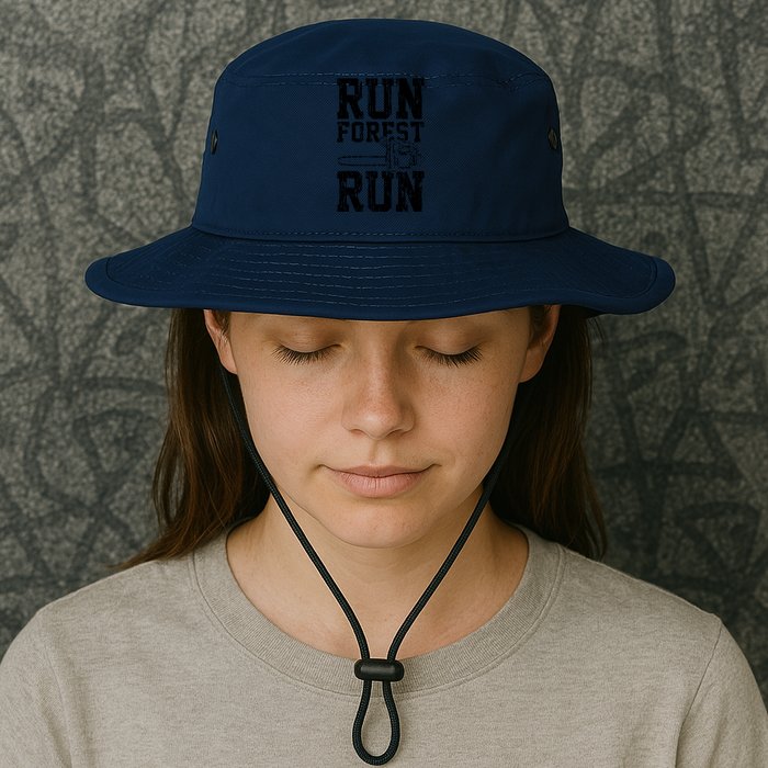 Lumberjack Chainsaw Run Forest Run Funny Bucket Hat