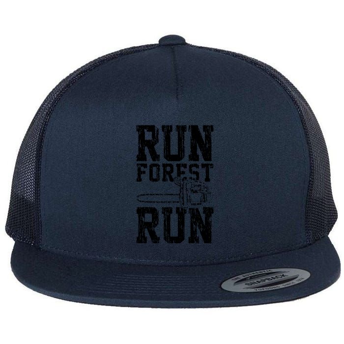 Lumberjack Chainsaw Run Forest Run Funny Flatbill Hat