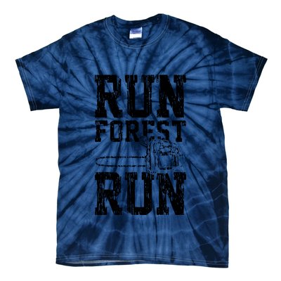 Lumberjack Chainsaw Run Forest Run Funny Tie-Dye T-Shirt