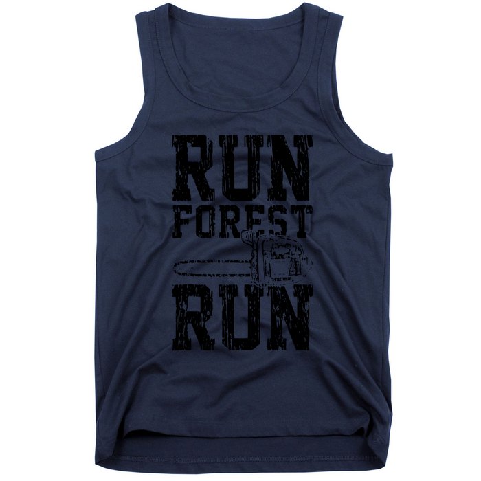 Lumberjack Chainsaw Run Forest Run Funny Tank Top