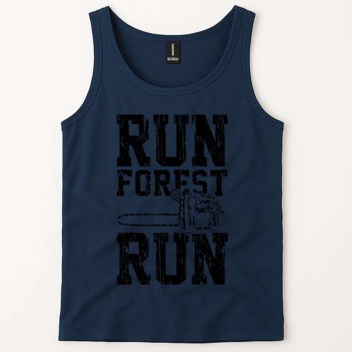 Lumberjack Chainsaw Run Forest Run Funny Tank Top