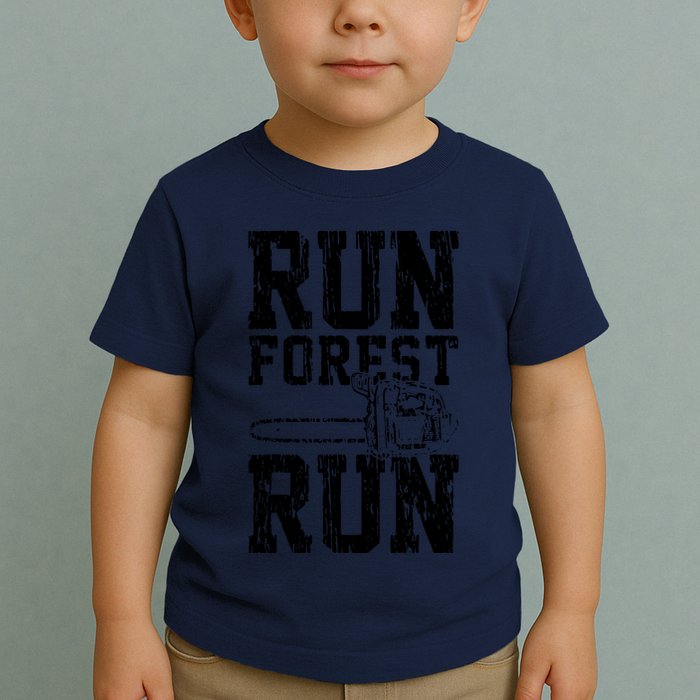 Lumberjack Chainsaw Run Forest Run Funny Toddler T-Shirt