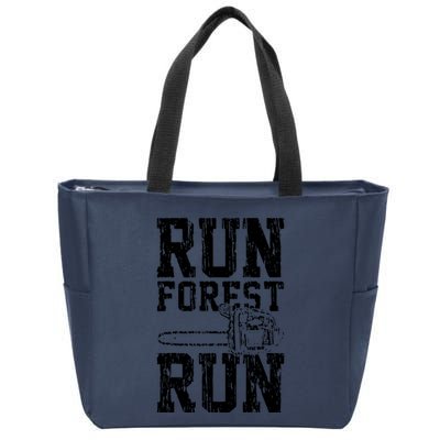 Lumberjack Chainsaw Run Forest Run Funny Zip Tote Bag