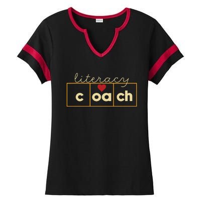 Literacy Coach Reading Teacher Science Of Reading Specialist Ladies Halftime Notch Neck Tee