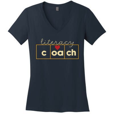 Literacy Coach Reading Teacher Science Of Reading Specialist Women's V-Neck T-Shirt