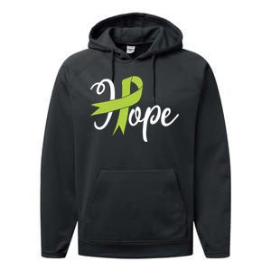 Lymphoma Cancer Ribbon Performance Fleece Hoodie