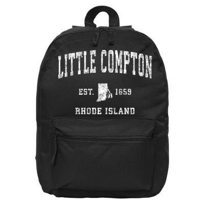 Little Compton Rhode Island Vintage Established Athletic Sports Design 16 in Basic Backpack